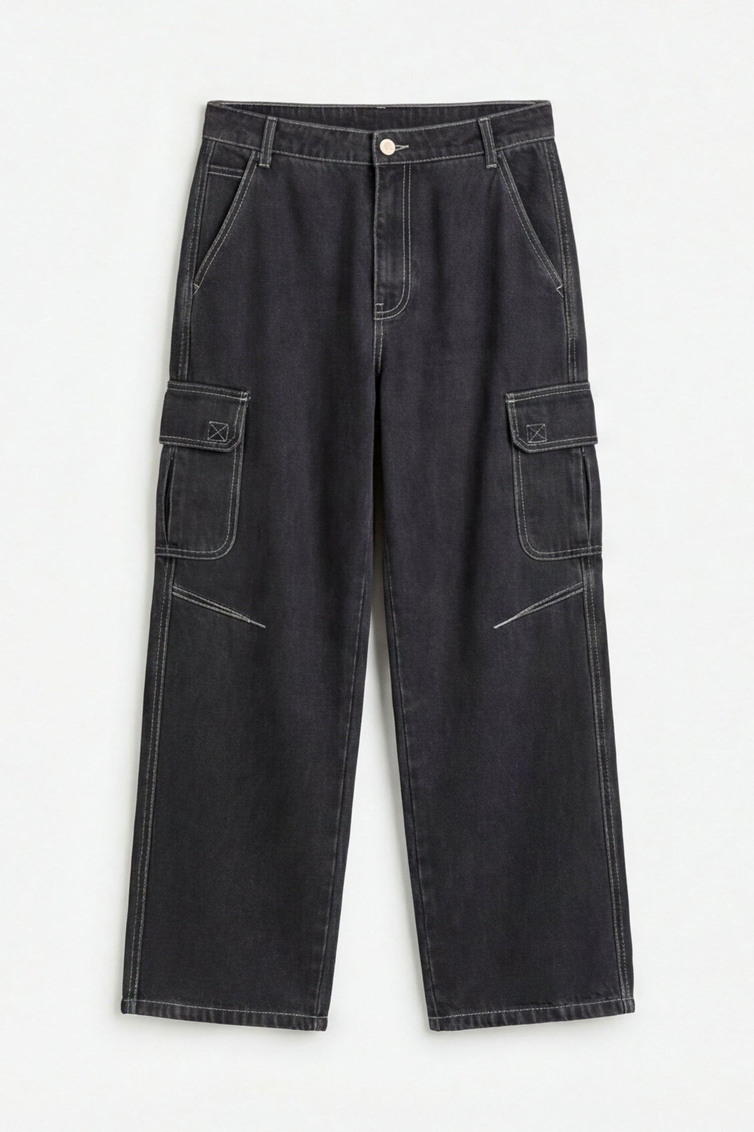 ND CITY™ Black Straight Ft Denim Jeans