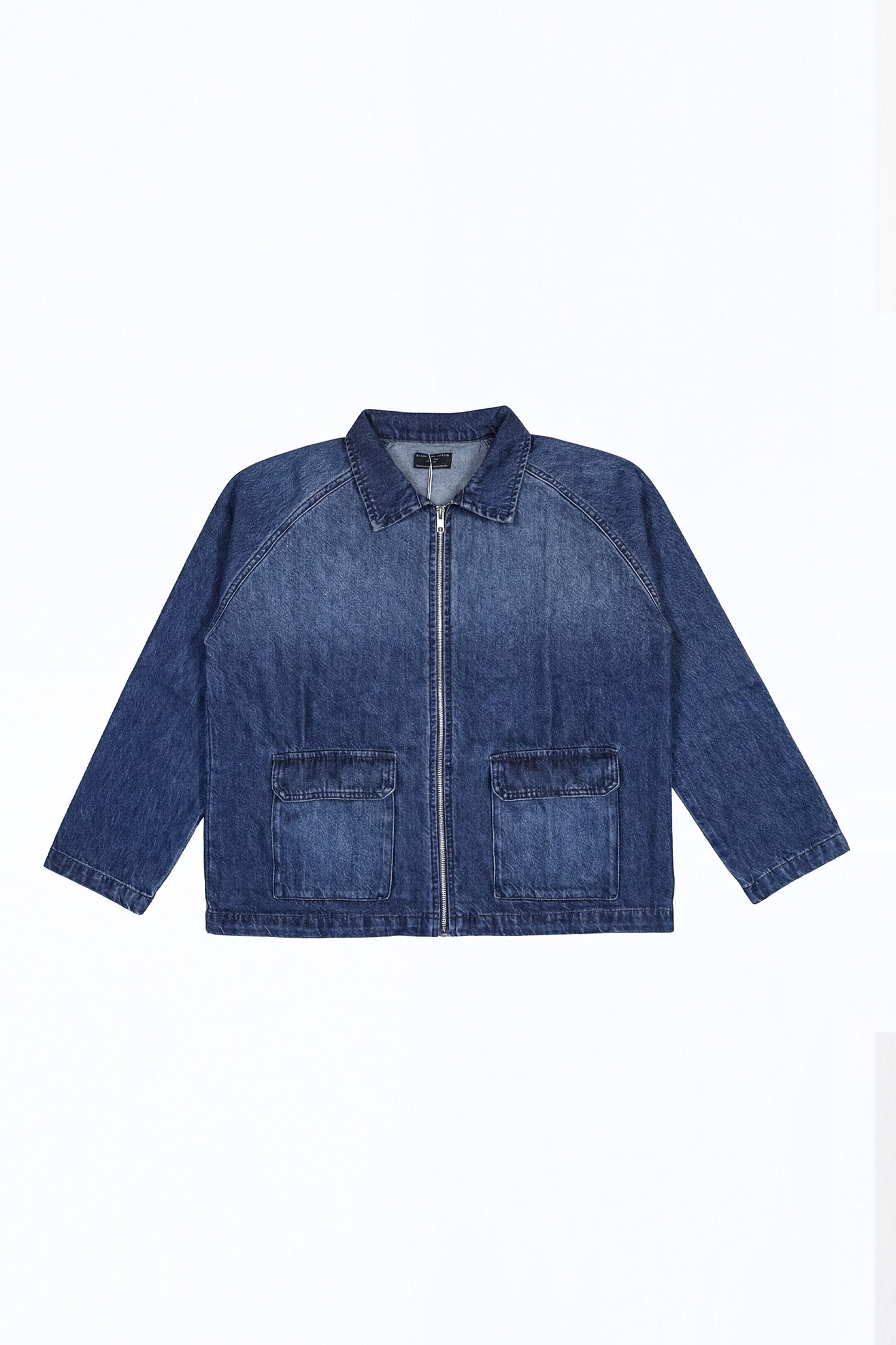 ND CITY™ Blue Mid Washed Relaxed Fit Printed Jacket